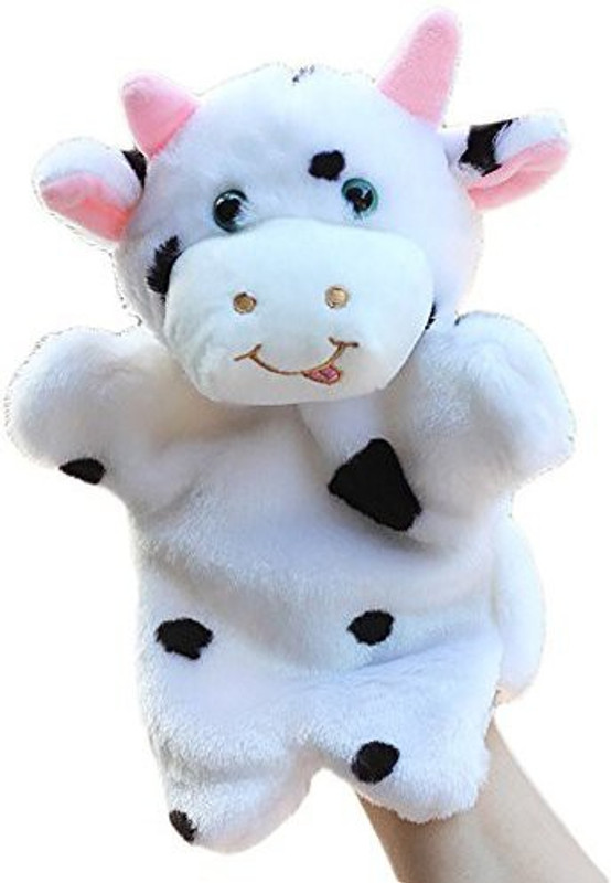 potato 001 Mini Plush Cow Ox Bull Animal Hand Puppet Kids Interactive Storytelling Toy (7#)