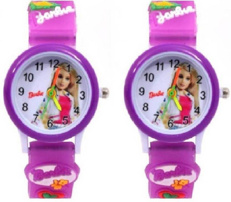 perfectretail Amazing Barbie Purple Kids Watch pack of 2 good looking and fast selling Analog Watch  - For Girls
