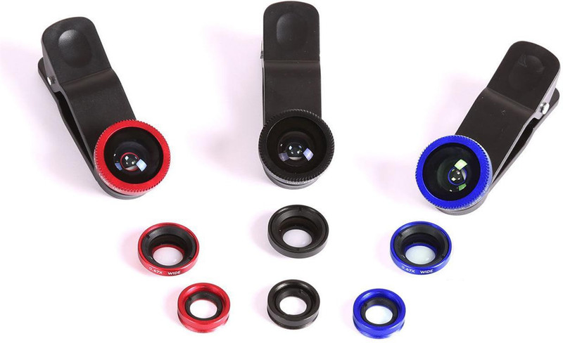 piqancy Universal Clip Lens Kit - Fish Eye Lens / 2 in 1 Macro Lens & Wide Angle Lens / Universal Clip For All Smartphones ( Assorted Colour ) Mobile Phone Lens