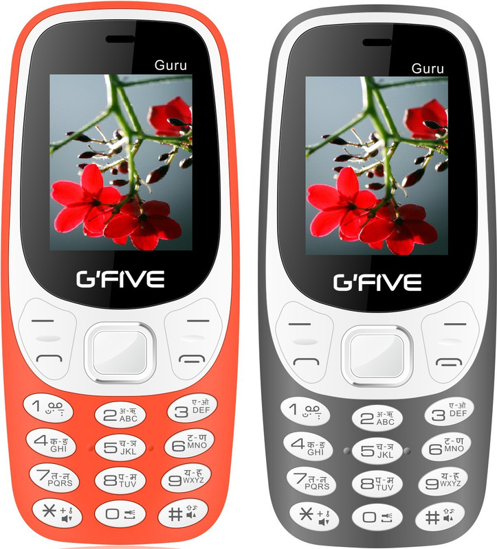 Gfive Guru Combo of Two Mobiles(Orange & Grey)