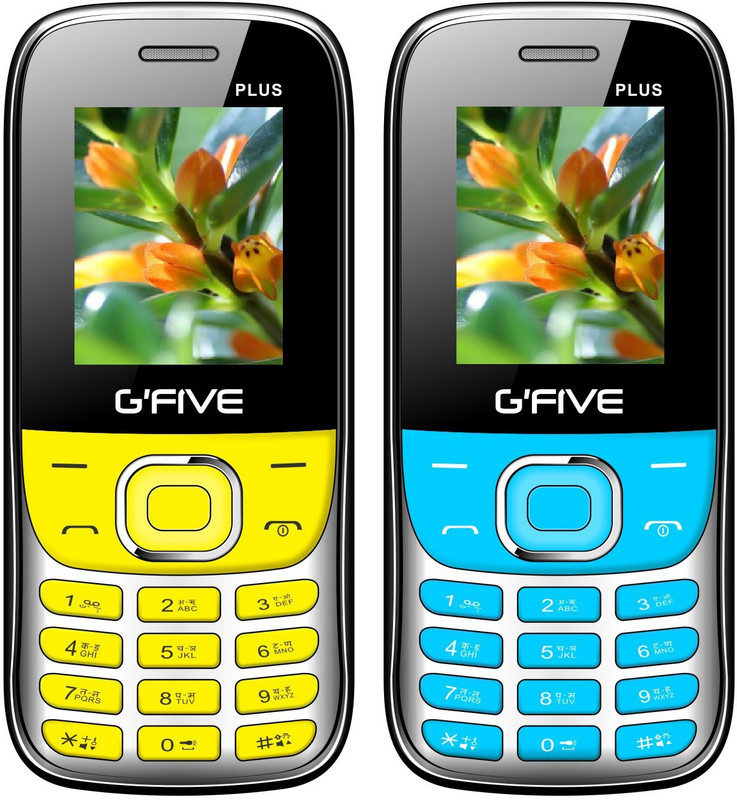 Gfive Plus Combo of Two Mobiles(Yellow & Light Blue)