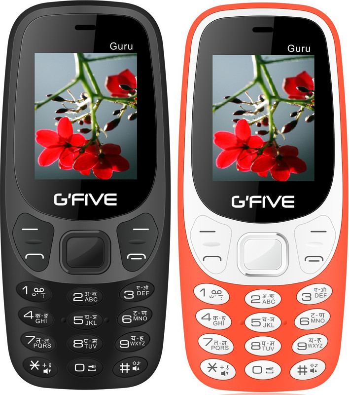 Gfive Guru Combo of Two Mobiles(Black & Orange)