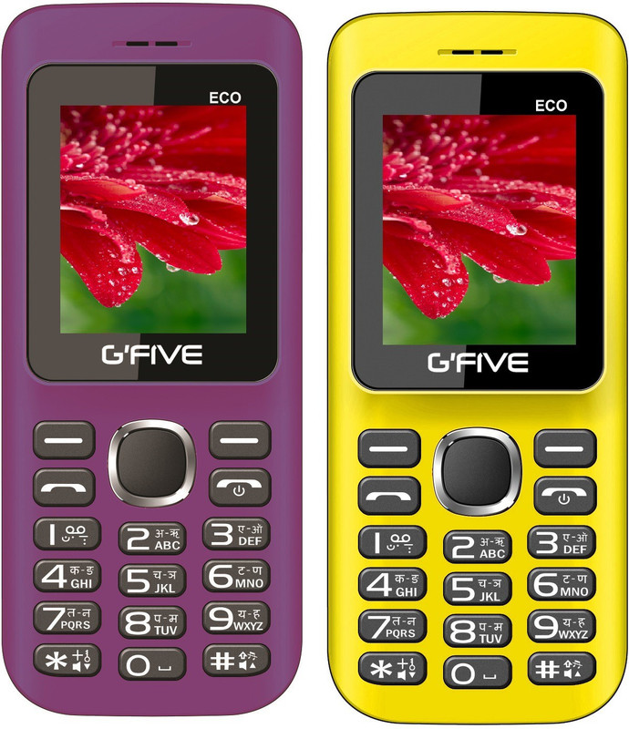 Gfive Eco Combo of Two Mobiles(Voilet & Yellow)