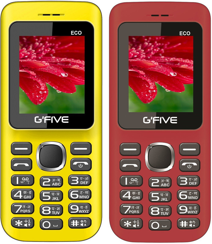 Gfive Eco Combo of Two Mobiles(Yellow & Red)