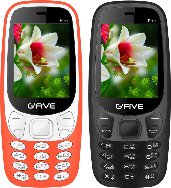 Gfive Fire Combo of Two Mobiles(Black & Orange)