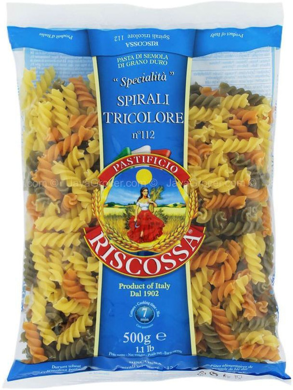 Pastificio Riscossa Spirali Tricolor Pasta Shell Pasta(500 g)