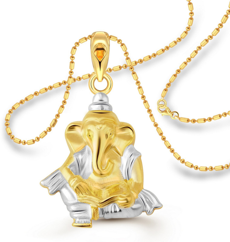 Vighnaharta Buddhinath Gold-plated Cubic Zirconia Alloy Pendant
