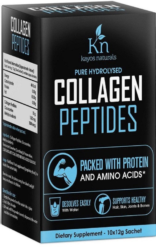 KayosNaturals Collagen Peptides Powder Protein Supplement Type 1 and 3 with Glucosamine and Methylcobalamin for y Joints, s, Hair & Skin - With Proteins and Amino s(10 No)