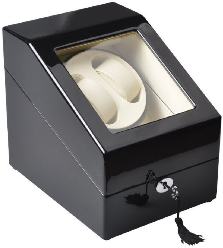 medetai AUTOMATIC WATCH WINDRE Fashion Daul Channel Automatic Watch Winder, Modes Box Case Locks Black Wooden Watch Winder Watch Winder 2160 Watch Winder(Black, White)