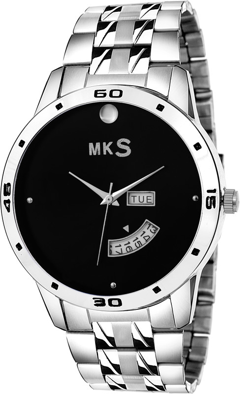mks Tamax Royal Black Dial with Chain Day and Date watch Analog Watch  - For Men
