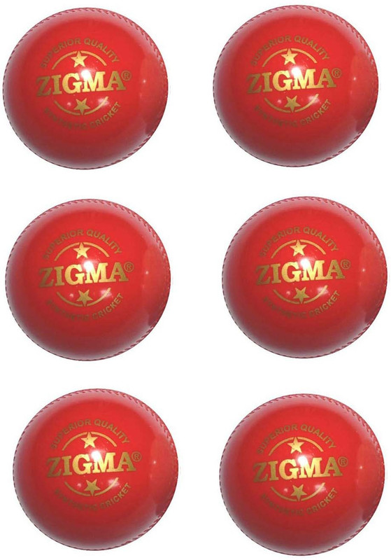 zigma Semi Hard i-20 Wind Pack of 6 Pcs Cricket Synthetic Ball(Pack of 6, Red, White)