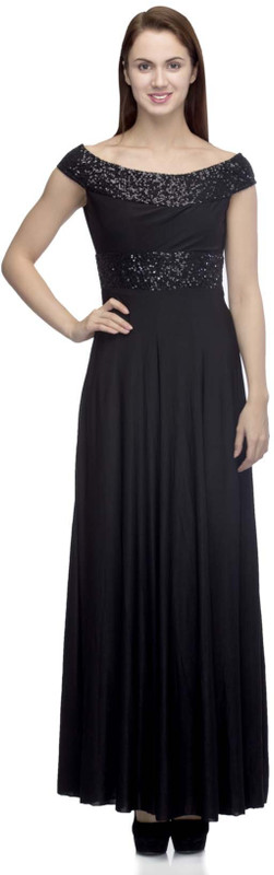 18toeightys Women Maxi Black Dress