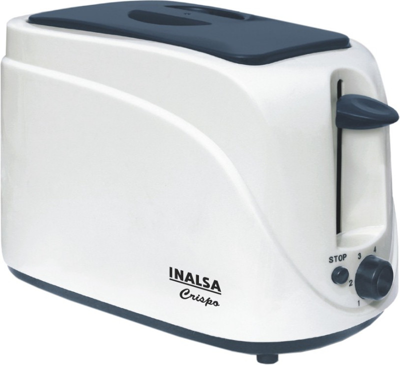 Inalsa Crispo 700 W Pop Up Toaster(White, Grey)