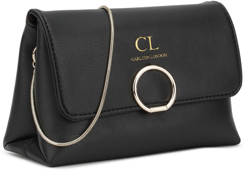 Carlton London Girls Casual Black PU Sling Bag 718