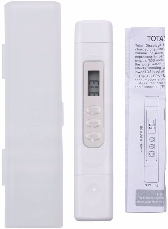 balrama 0-9990 ppm IPX6 FC TDS-3 White Digital Tds Meter Water Quality Tester Tool Water Purity Tester Pen Temp Ppm Detection Pen Digital Water Filter Measuring Quality Purity Pocket Tester Digital Thermometer(White)