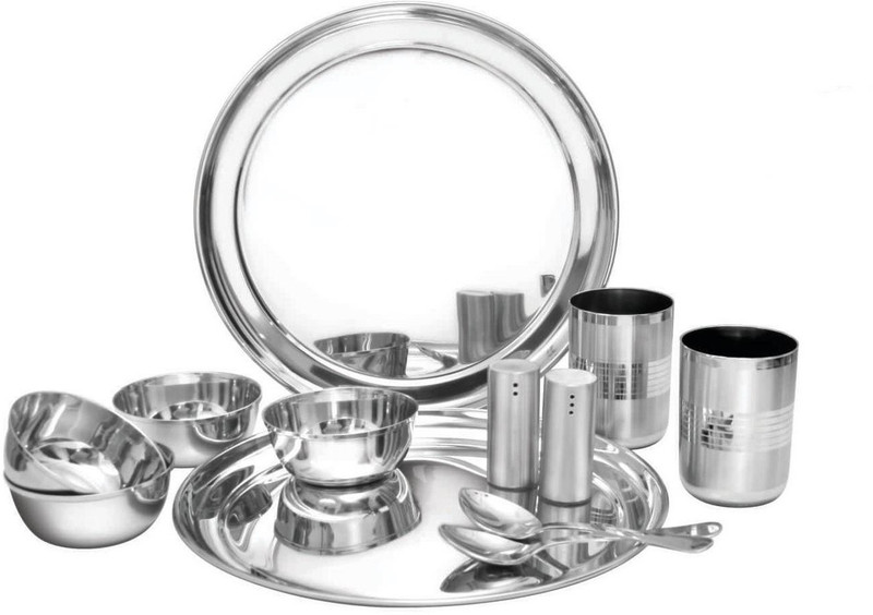 airan ELEGANCE SET PLAIN Pack of 12 Dinner Set(Stainless Steel)
