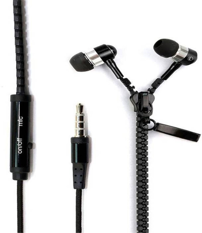 sensivo Zipper M130 Stereo Dynamic Tangle Free Handfree Wired Headset with Mic (Black, In the Ear) Wired Headset with Mic(Black, In the Ear)