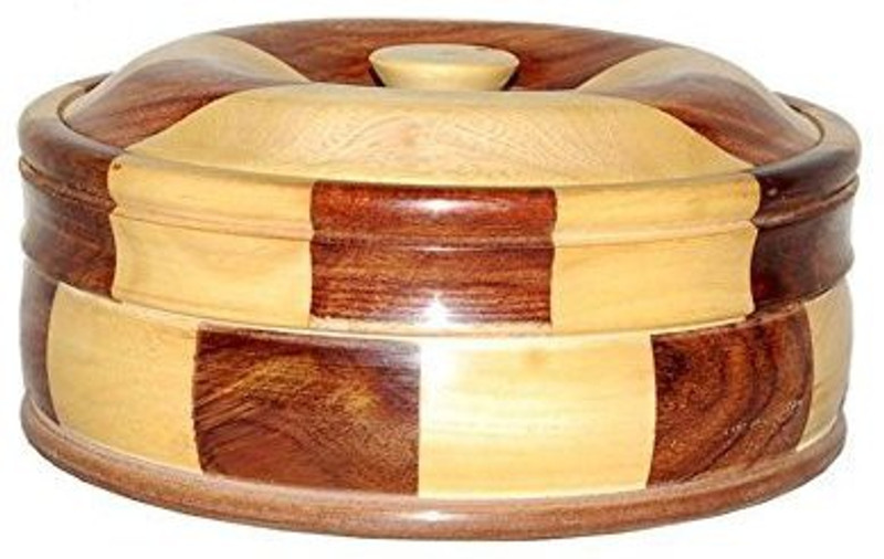 wood arts wood arts wooden casserole/chapati box Decorative Showpiece  -  7.6 cm(Wood, Brown)