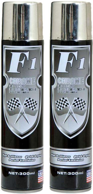 F1 CHROME Silver Spray Paint 300 ml(Pack of 2)