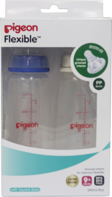 Pigeon PERISTALTIC NURSING BOTTLE TWIN PACK KPP NIPPLE L - 240 ml(Transparent)