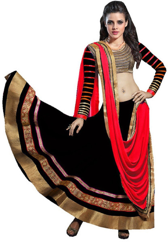 ross and rack Embroidered, Embellished Semi Stitched Ghagra, Choli, Dupatta Set(Multicolor)