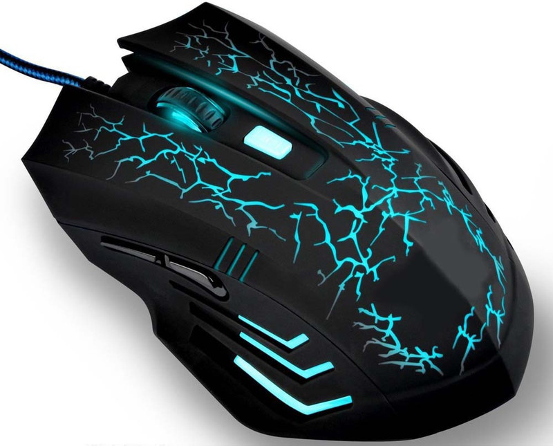 Fleejost Design 6 Button LED Optical USB Wired Gaming Mouse- Black Wired Optical Gaming Mouse(USB 3.0, Multicolor)