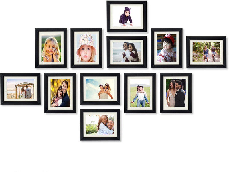 aadinath collection Wood, Acrylic, MDF Photo Frame(Black, 12 Photos)