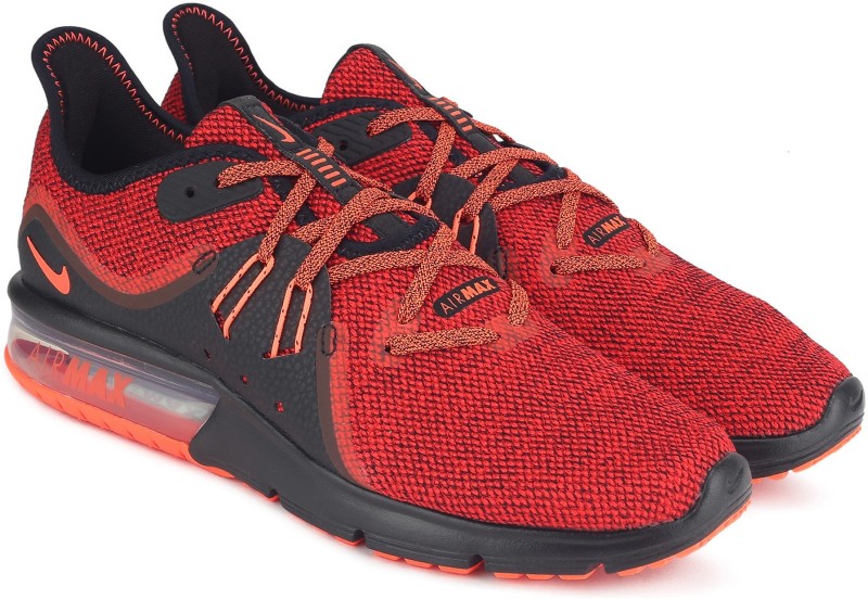 NIKE AIR MAX SEQUENT Running Shoes For Men(Red, Black) - Price Pacific