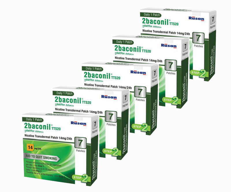 2baconil Nicotine 14 mg step 2 (35 pcs ) 24 hour patch Smoking Patch(Pack of 35)