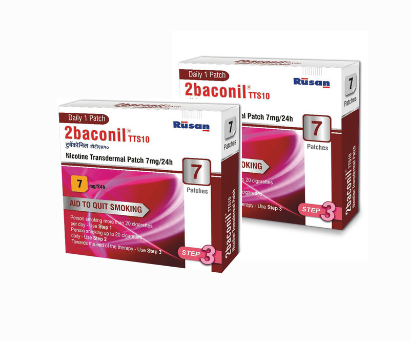 2baconil Nicotine 7 mg step 3 (14 pcs ) 24 hour patch Smoking Patch(Pack of 7)