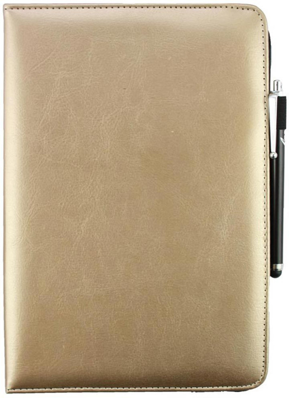 Emartbuy Wallet Case Cover for Asus Memo Pad 10(Metallic Gold Plain, Cases with Holder)