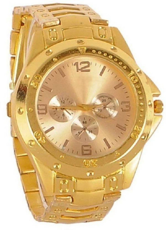 unequetrends GOLD ANALOG4972 Men Watch With Three Small Decorating Hands Round Dial - Golden Analog Watch  - For Men