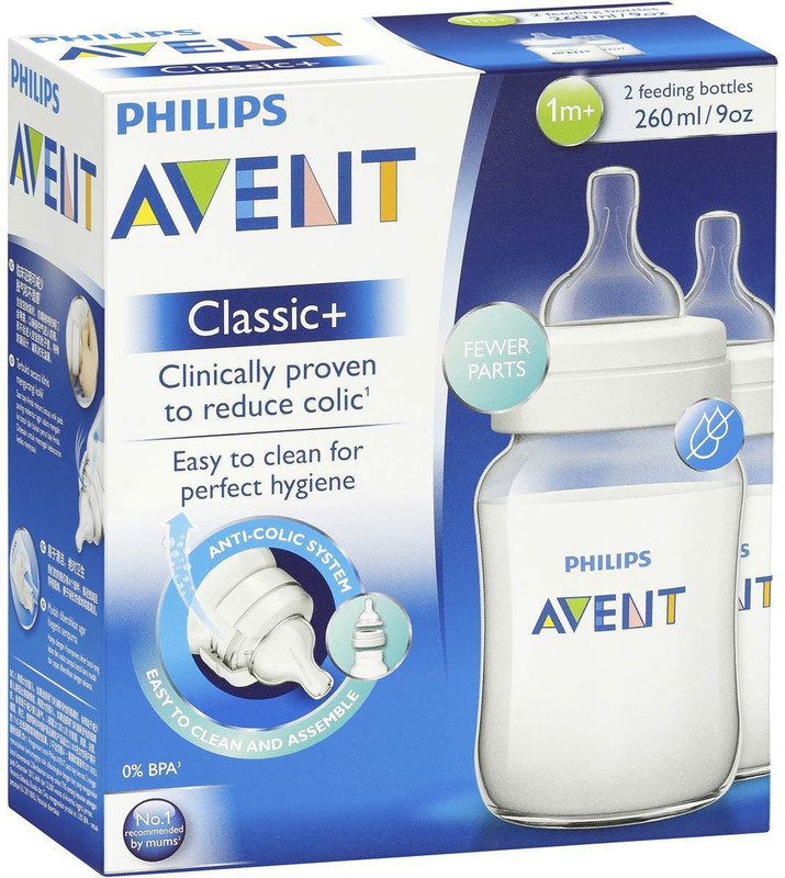 PHILIPS AVENT Classic+ 2 Wide Neck Bottles - 260 ml(White)