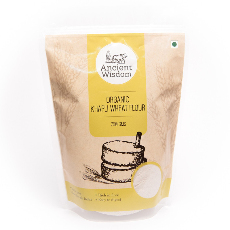 Ancient Wisdom Organic Khapli Wheat Flour 750 Gms ( Emmer | Heirloom | Diabetic Free)(750 g)