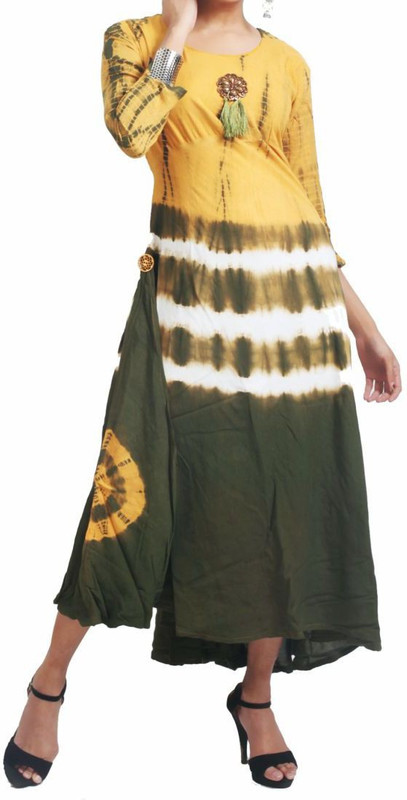 ehandloom Casual Color Block Women Kurti(Multicolor)