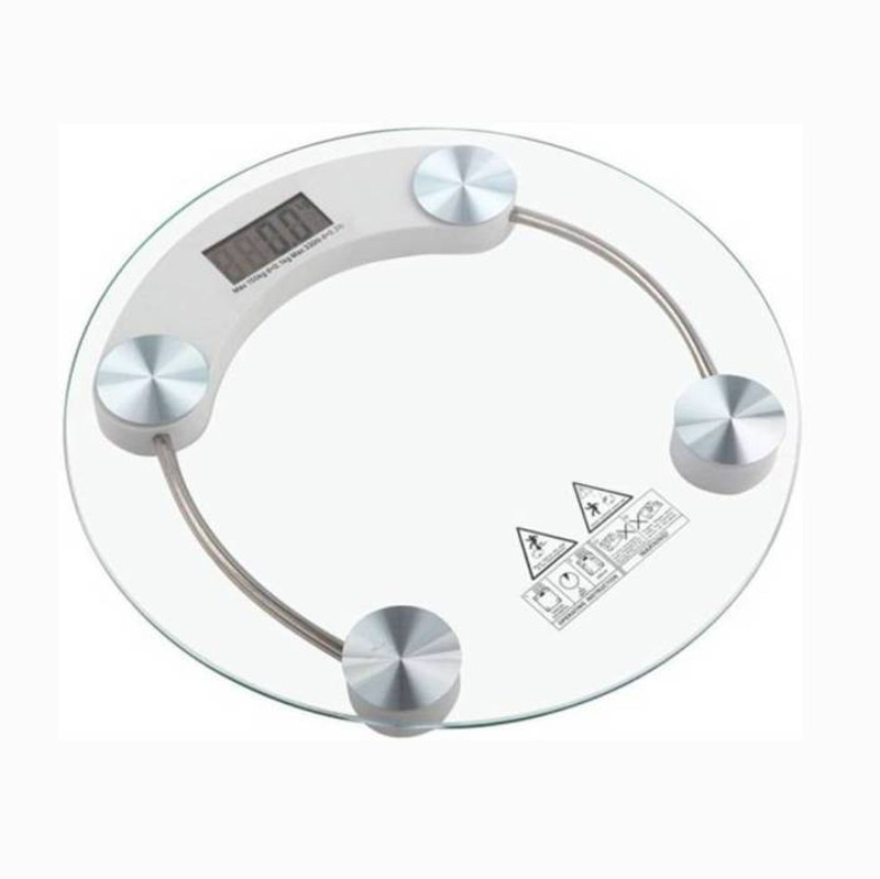 Mezire Personal Weight Machine 8mm Round Glass Weighing Scale (Transparent) Weighing Scale  (Transparent) Weighing Scale(Transparent)