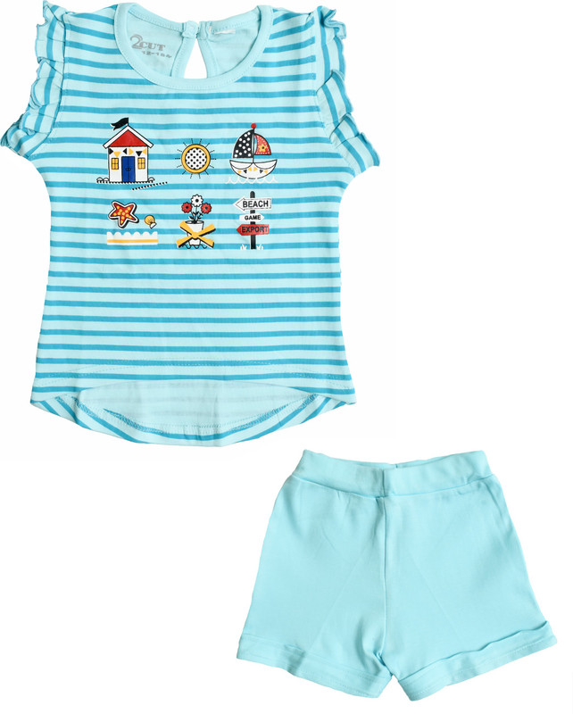 2cute Girls Casual Dress Dress(Blue)