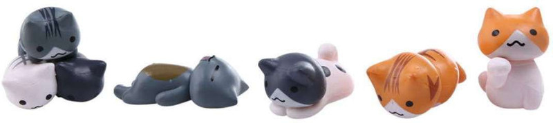 P s retail Cartoon Figures - Lazy Cat - 6Pcs Set(Multicolor)