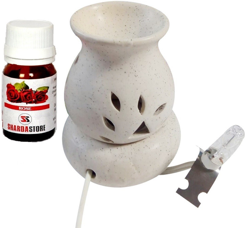 shardastoreindia Rose, Electric aroma oil burner(Diffuger) with 15ml Rose aroma oil and one bulb Free Diffuser Set (Pack of 3)(15 ml)