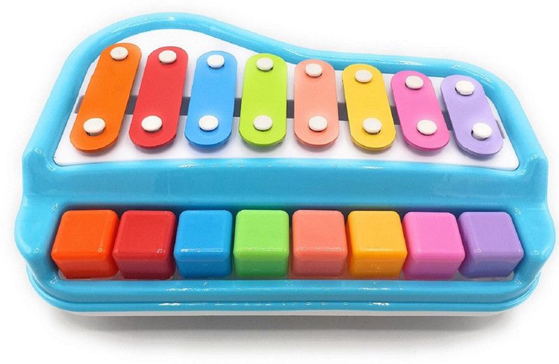 Amazia 8 Keys Xylophone Piano with 6pcs of Musical Sheets and 2 sticks for rhythm lover kids.(Multicolor)