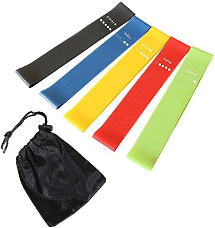 Hojo Set of 5 Resistance Bands Resistance Tube(Red, Yellow, Blue, Black, Green)