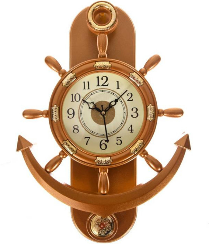 sathvik crafts Analog 38 cm X 8 cm Wall Clock(Multicolor, With Glass)