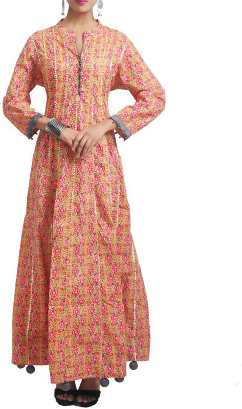 ehandloom Festive & Party Floral Print Women Kurti(Multicolor)