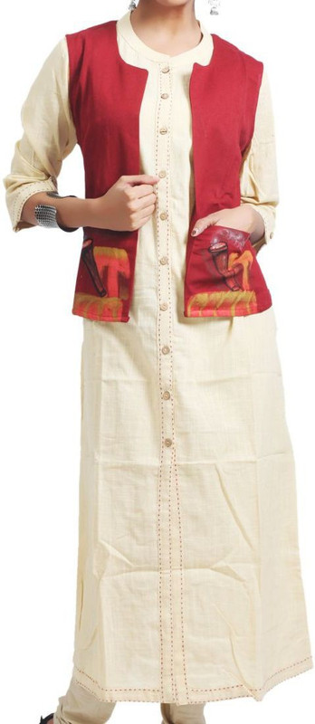 ehandloom Formal Graphic Print Women Kurti(Multicolor)