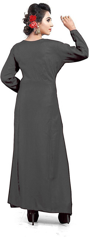 jsv fashion Women Solid Gown Kurta(Grey)