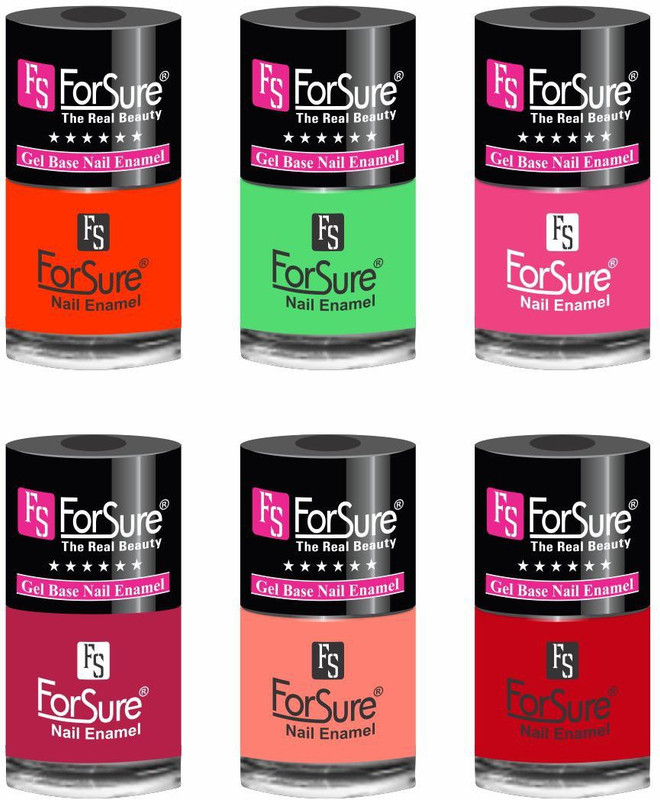 forsure HD color long lasting matte nail polish (set of 6 ) unique shades mania pink, peach, princess pink, orange, hot red, neon green(Pack of 6)