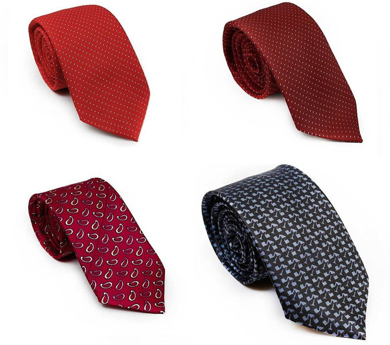 markslow Self Design Tie(Pack of 4)