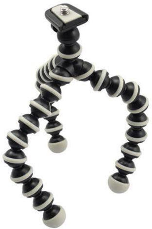 5PLUS Flexible Octopus Foldable Mini Tripod For Mobile Phone With Universal Mobile Monopod Mount Adapter,(White & Black) Monopod Kit, Monopod(Multicolor, Supports Up to 500 g)