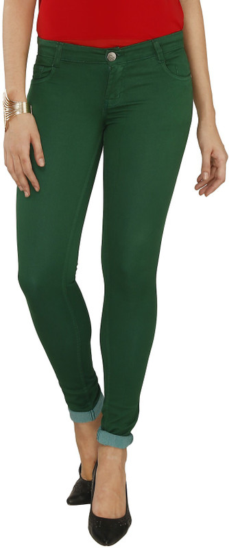Fashion Stylus Slim Women Green Jeans