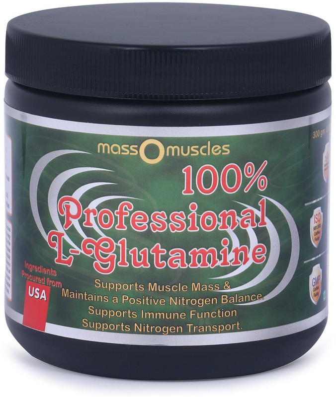 massomuscles 100 % Professional L-Glutamine for Muscles Growth & Tissue repair Glutamine(300 g, Unflavored)